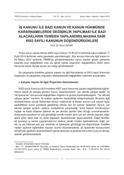iş kanunu ile bazı kanun ve kanun h&uuml;km&uuml;nde