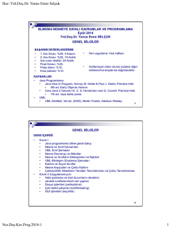 Haz: Yrd.Doç.Dr. Yunus Emre Selçuk Nes.Day.Kav.Prog.2014