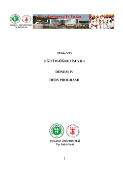 Dönem IV Ders Programı (2014-2015)