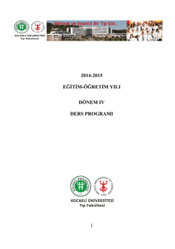 D&ouml;nem IV Ders Programı (2014-2015)