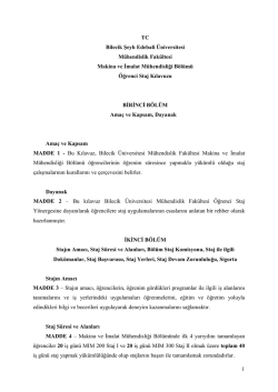 staj klavuzu ve formları - Bilecik Şeyh Edebali &Uuml;niversitesi Makine