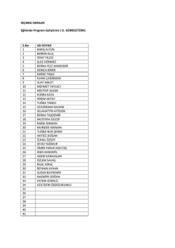 SE&Ccedil;MELİ DERSLER Eğitimde Program Geliştirme ( O