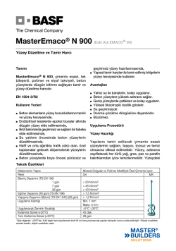 MasterEmaco&reg; N 900 (Eski Adı EMACO&reg; 90) Y&uuml;zey