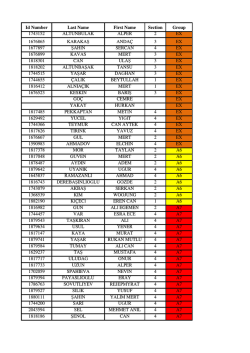 Id Number Last Name First Name Section Demo Group 1743152