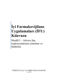 İyi Farmakovijilans Uygulamaları (İFU) Kılavuzu