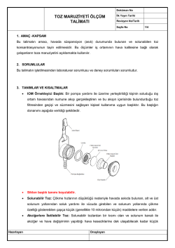 toz maruziyeti ölçüm talimatı