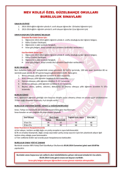 mev koleji özel güzelbahçe okulları bursluluk sınavları