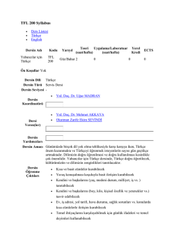 TFL 200 Syllabus - İzmir Ekonomi &Uuml;niversitesi