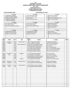 Futbol K&uuml;&ccedil;&uuml;k Erkekler 2015-2 - Tekirdağ Okul Sporları İl Temsilciliği