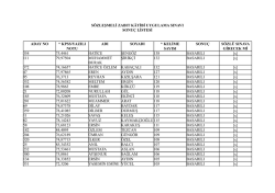 s&ouml;zleşmeli zabıt k&acirc;tibi uygulama sınavı sonu&ccedil; listesi aday no * kpss