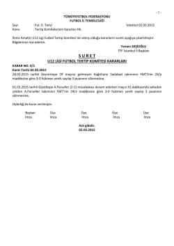 u12 tertip komitesi kararı - TFF İstanbul İl Başkanlığı