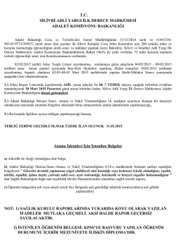 NİHAİ BAŞARI LİSTESİ 11.03.2015