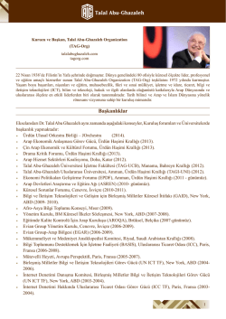Başkanlıklar - HE Dr. Talal Abu