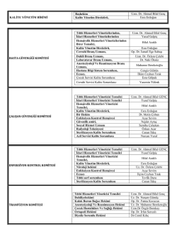 Komiteler ve Ekipler