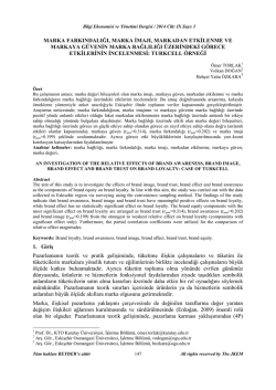 marka farkındalığı, marka imajı, markadan etkilenme ve