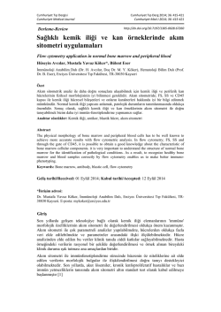 Sağlıklı kemik iliği ve kan &ouml;rneklerinde akım sitometri uygulamaları