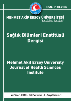 Mehmet Akif Ersoy Üniversitesi Sağlık Bilimleri Enstitüsü Dergisi