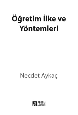 &Ouml;ğret m İlke ve Y&ouml;ntemler