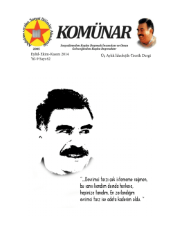 Eyl&uuml;l-Ekim-Kasım 2014 Yıl-9 Sayı 62 &Uuml;&ccedil; Aylık