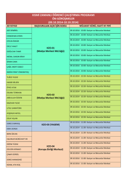 2014-2015 Akademik Yılı Kısmi Zamanlı &Ouml;ğrenci &Ccedil;alıştırma