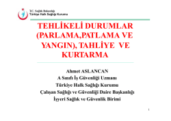 tahliye kurtarma ve - T&uuml;rkiye Halk Sağlığı Kurumu