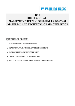 BN5 DIK BUZDOLABI MALZEME VE TEKNİK &Ouml;ZELLİKLER