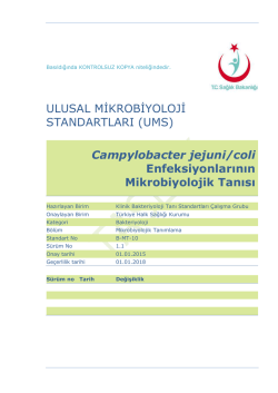 Campylobacter enfeksiyonları - T&uuml;rkiye Halk Sağlığı Kurumu