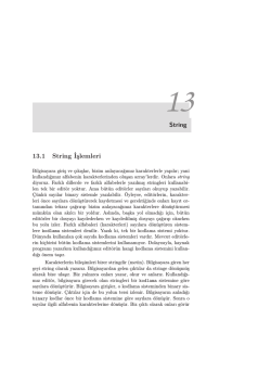 String 13.1 String İşlemleri