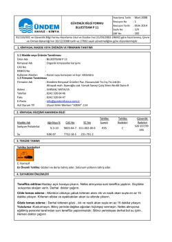 G&Uuml;VENLİK BİLGİ FORMU BLUESTEAM P 11