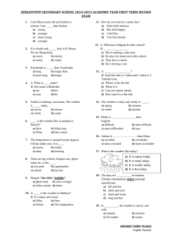 sergentepe secondary school 2014-2015 academic year first