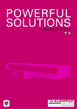 AUSTRIAN SPIRIT AT WORK - Klampfer Elektroanlagen
