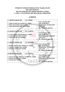türkiye güreş federasyonu başkanlığı 2014