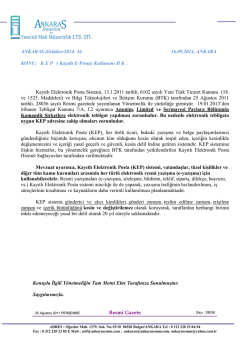 Kayıtlı E-Posta - AnkaraS Denetim ve YMM Ltd. Şti.