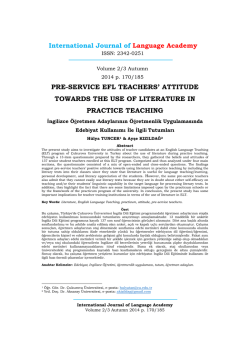 attitude towards the use of literature in practice teaching