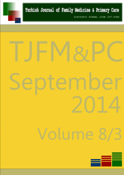 JULY 2014, Volume 8, No 3 - Çukurova Üniversitesi Tıp Fakültesi