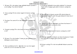 &Ccedil;evre Hesaplama - Konu Testleri