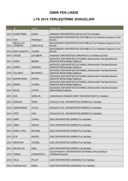 izmir fen lisesi 2014 yerleştirme sonu&ccedil;ları