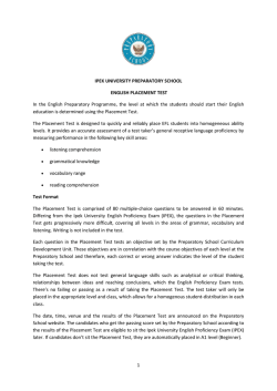 1 IPEK UNIVERSITY PREPARATORY SCHOOL