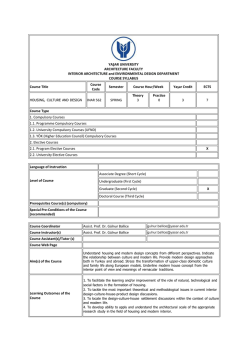 INAR 562 Syllabus - Yaşar Üniversitesi