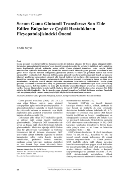 Serum Gama Glutamil Transferaz: Son Elde Edilen