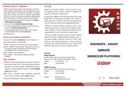 ÜSİMP Broşürü - Üniversite Sanayi İşbirliği Merkezleri Platformu