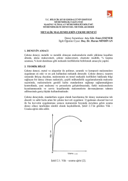 Çekme Deneyi - Bilecik Şeyh Edebali Üniversitesi Makine ve İmalat