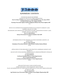 İ&Ccedil;İNDEKİLER / CONTENTS