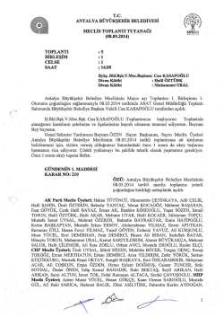 08.05.2014 Tarihli Meclis Toplantı Tutanağı