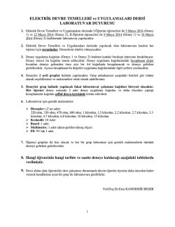 ELEKTRİK DEVRE TEMELLERİ ve UYGULAMALARI DERSİ