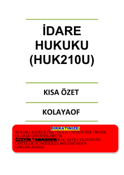 İDARE HUKUKU (HUK210U)