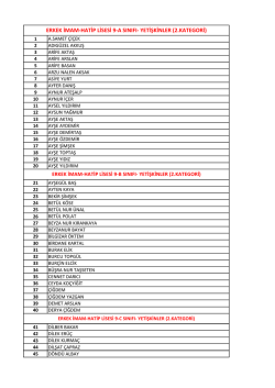 ERKEK İMAM-HATİP LİSESİ 9-A SINIFI