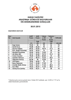 hukuk fak&uuml;ltesi araştırma g&ouml;revlisi başvuruları &ouml;n değerlendirme