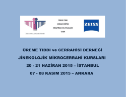 Jinekolojik Mikrocerrahi Kursu - &Uuml;reme Tıbbı ve Cerrahisi Derneği