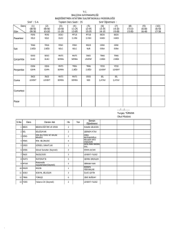 Sınıflarımızın Ders Programları